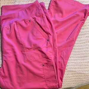 2X EUC Healing Hands Fuchsia Scrub Pants